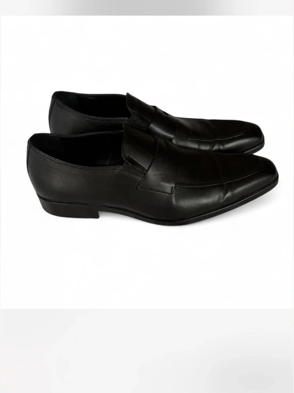 Abound Black Leather Penny Loafers for Men